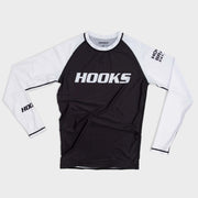 Hooks Long Sleeve Ranked Rashguard - White - Just Jits