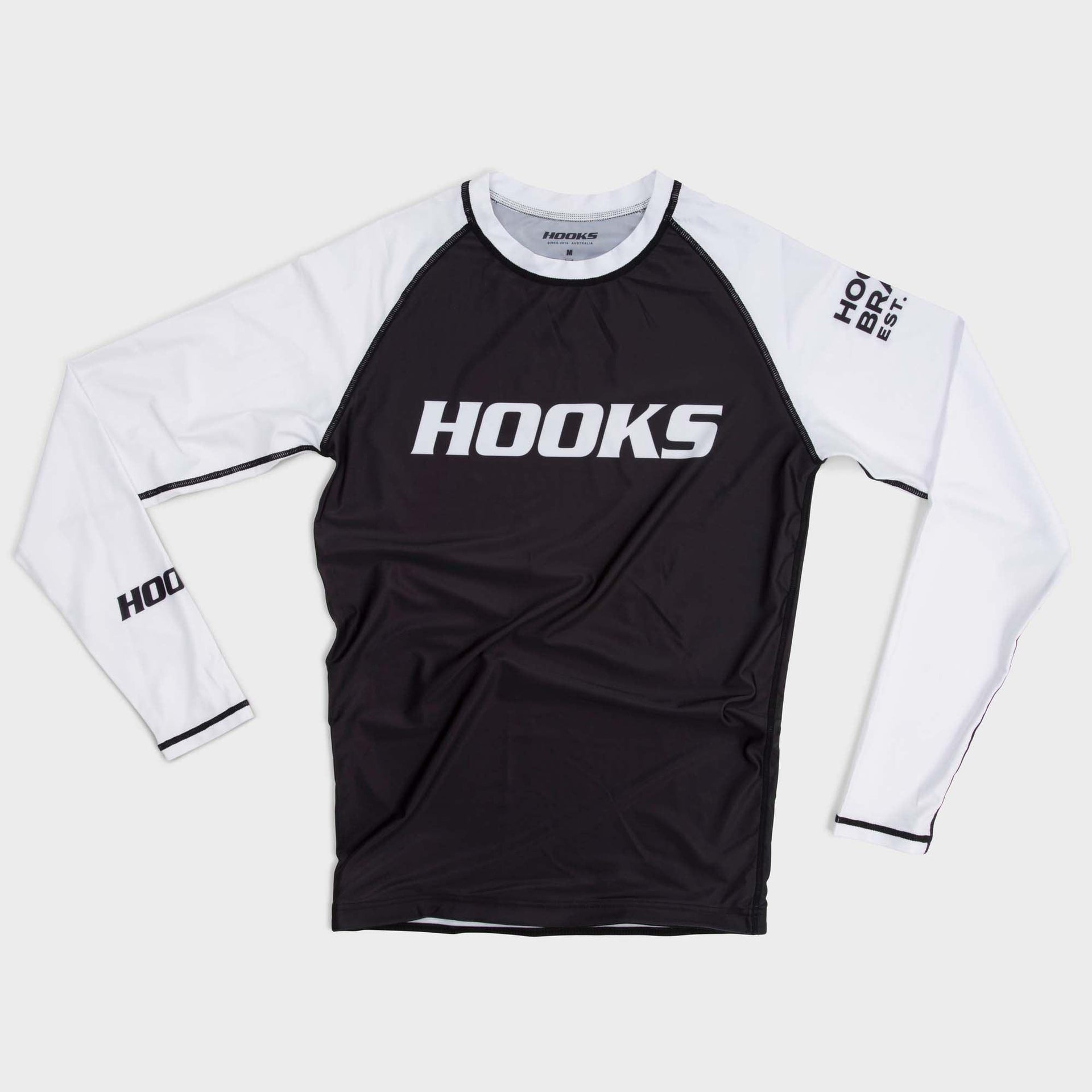 Hooks Long Sleeve Ranked Rashguard - White - Just Jits