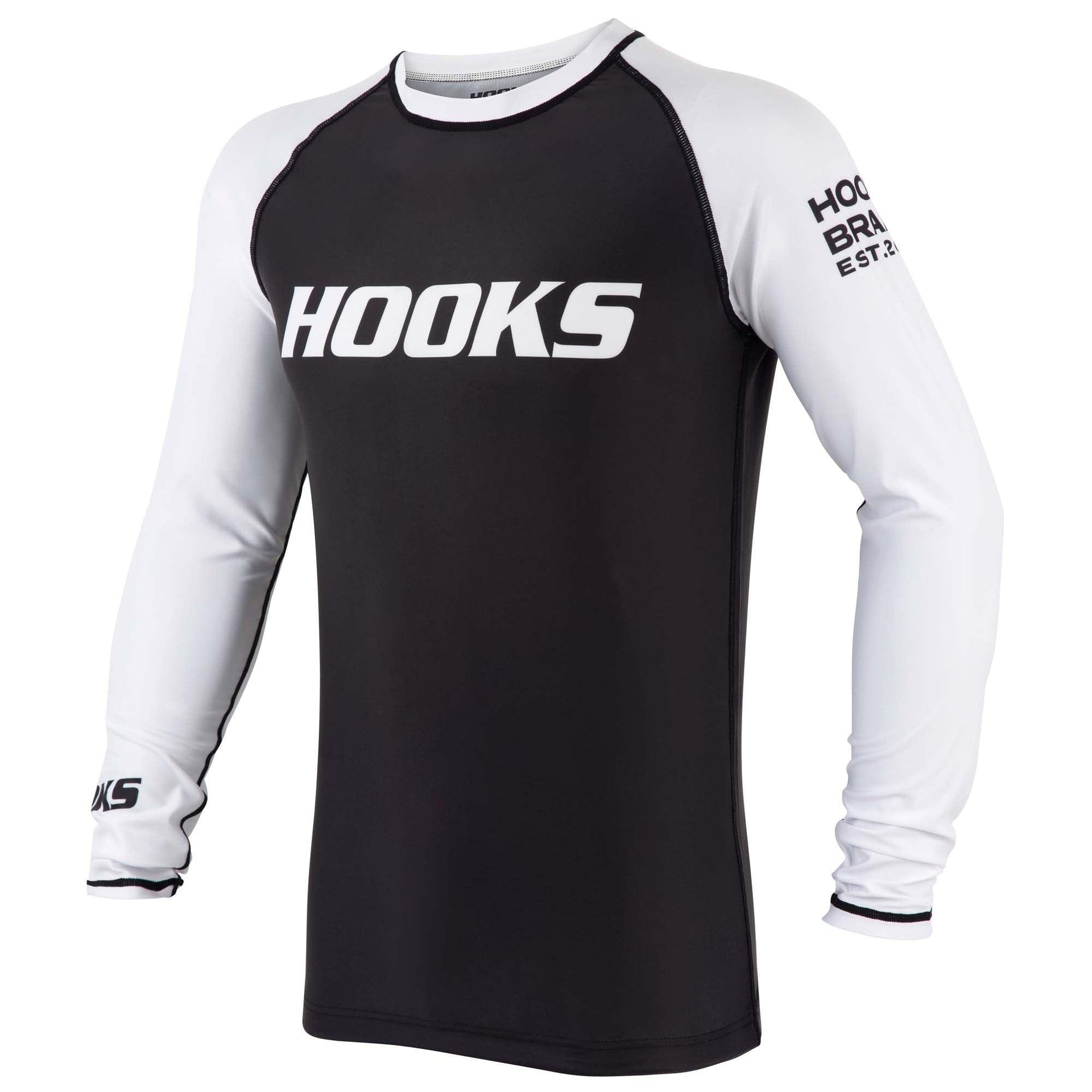 Hooks Long Sleeve Ranked Rashguard - White - Just Jits