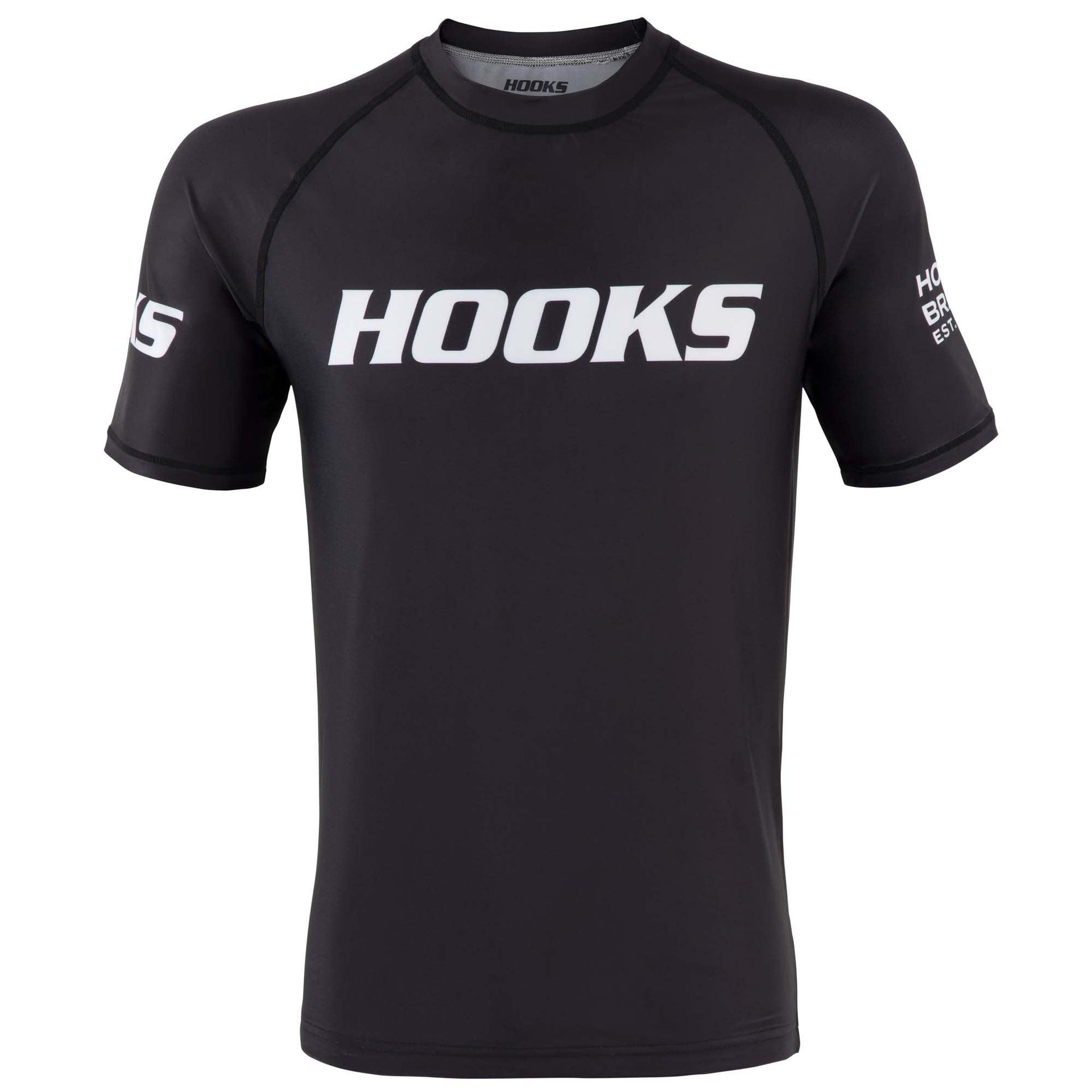 Hooks Short Sleeve Ranked Rashguard - Black - Just Jits