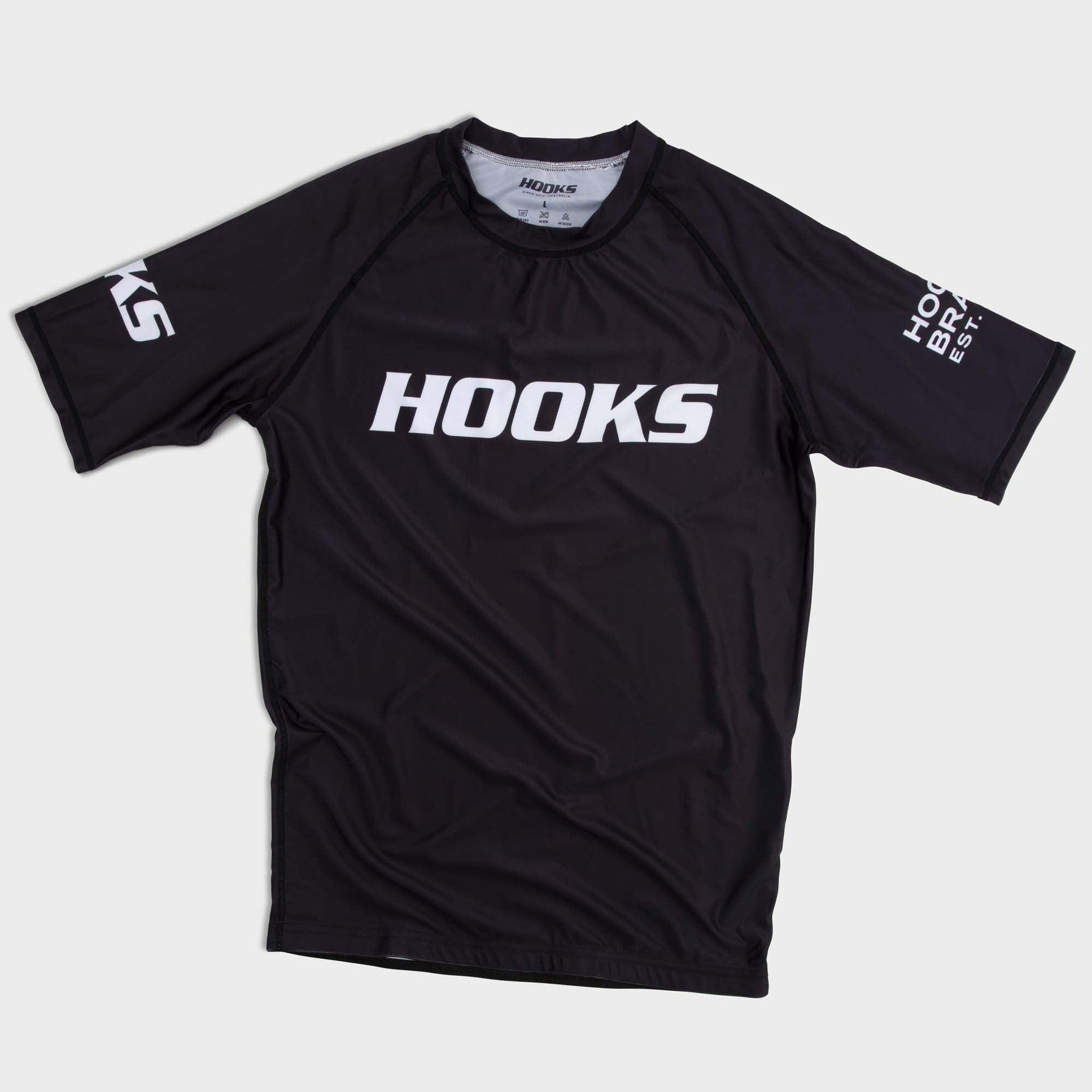 Hooks Short Sleeve Ranked Rashguard - Black - Just Jits