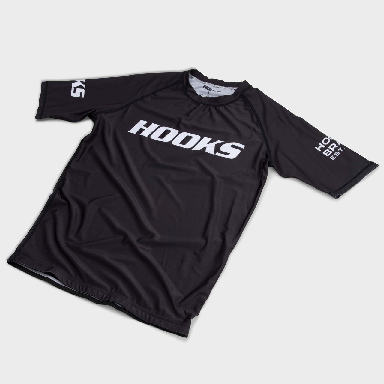 Hooks Short Sleeve Ranked Rashguard - Black - Just Jits
