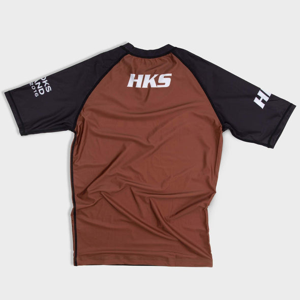 Hooks Short Sleeve Ranked Rashguard - Brown - Just Jits