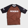 Hooks Short Sleeve Ranked Rashguard - Brown - Just Jits