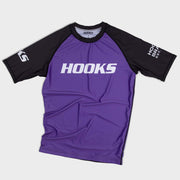 Hooks Short Sleeve Ranked Rashguard - Purple - Just Jits