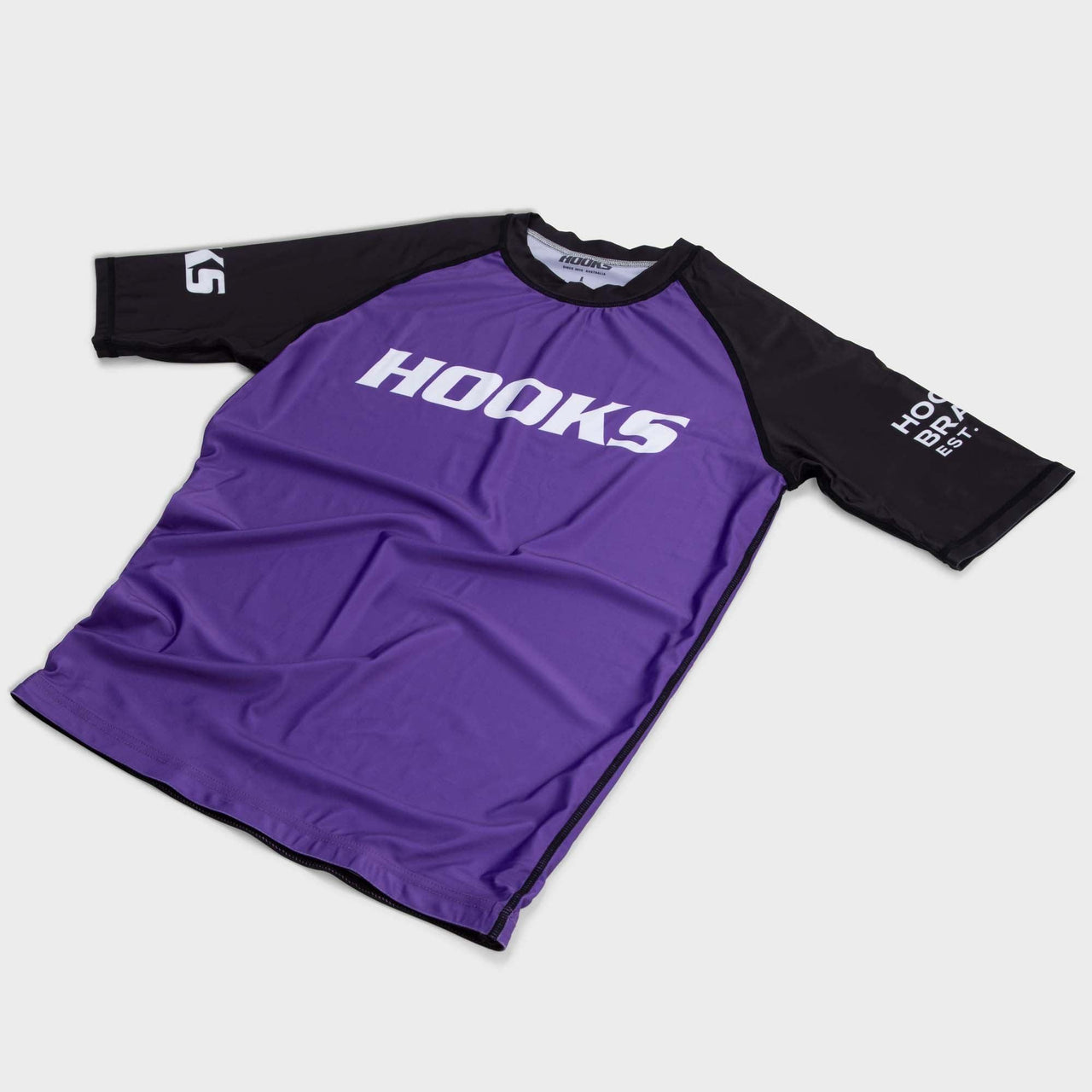 Hooks Short Sleeve Ranked Rashguard - Purple - Just Jits