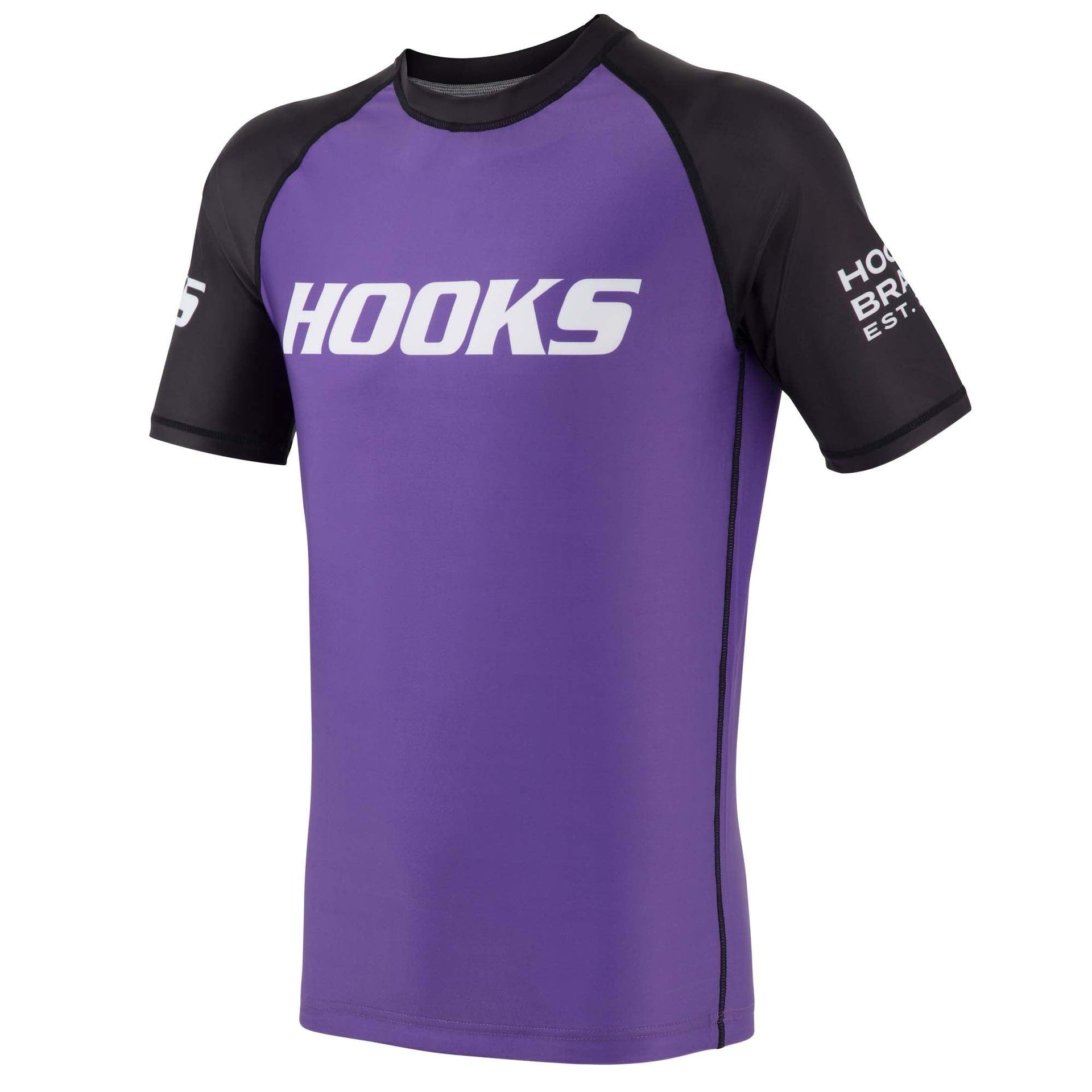 Hooks Short Sleeve Ranked Rashguard - Purple - Just Jits