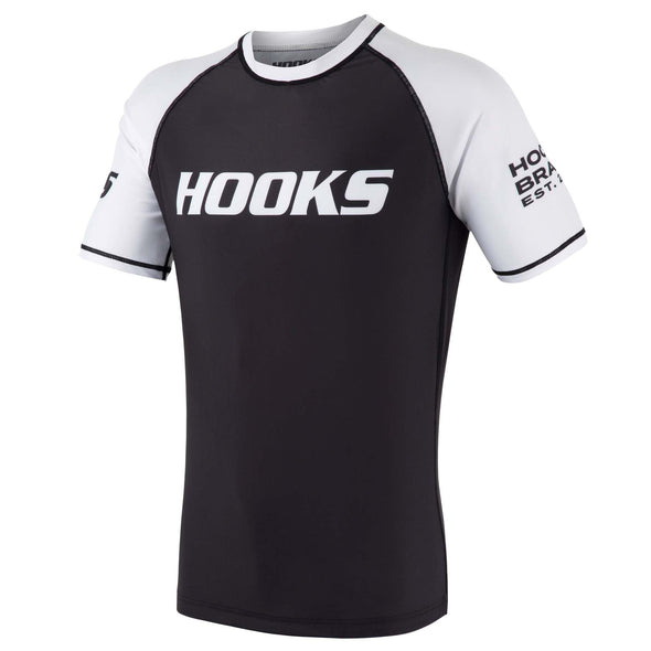 Hooks Short Sleeve Ranked Rashguard - White - Just Jits