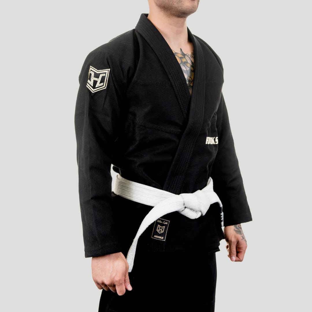 Hooks Ultra Light BJJ Gi - Black w/ Gold - Just Jits