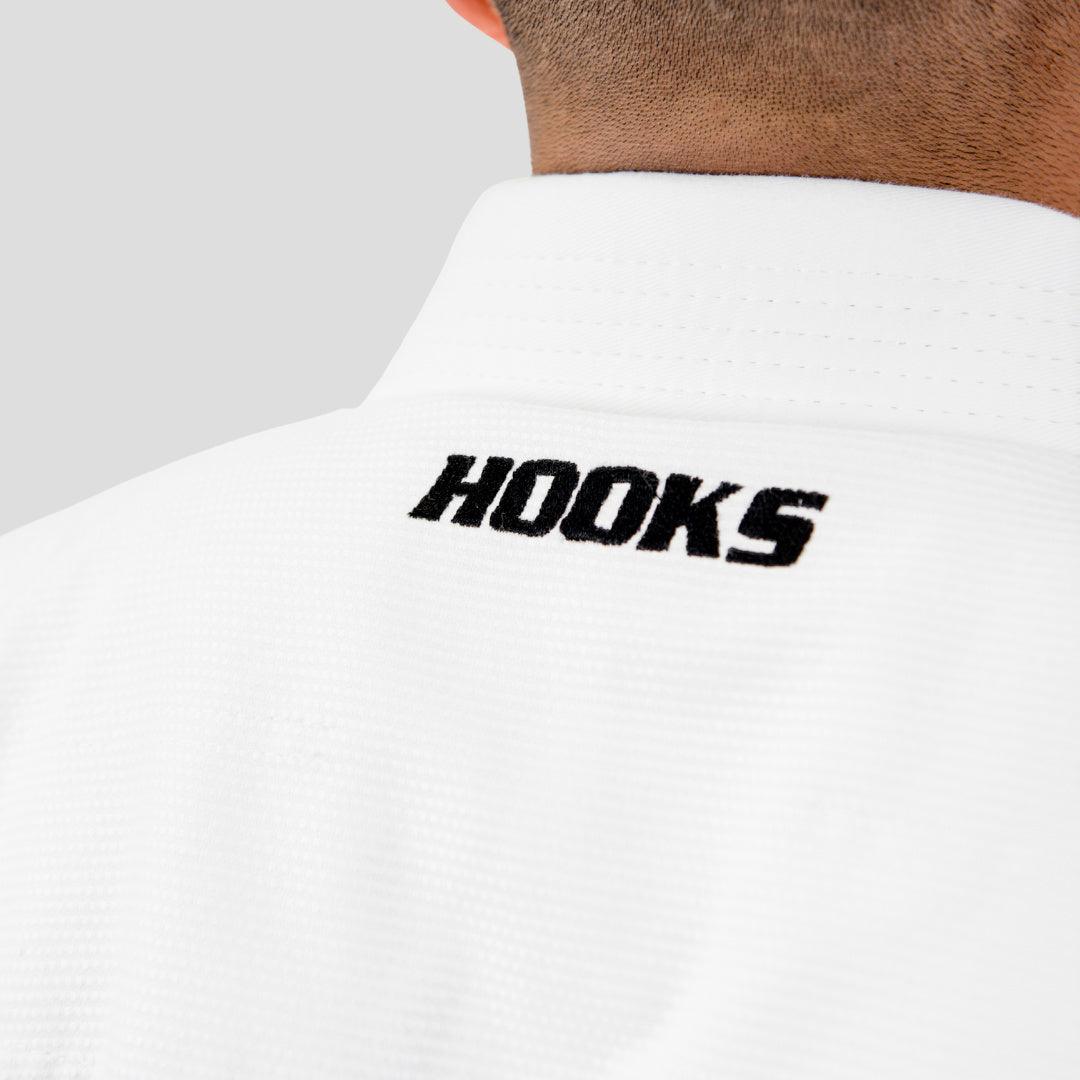 Hooks Ultra Light BJJ Gi - White w/ Black and Red - Just Jits