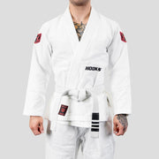 Hooks Ultra Light BJJ Gi - White w/ Black and Red - Just Jits