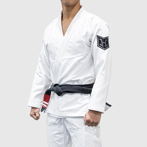 Hooks Prolight II BJJ Gi - White w/ Black & Gun Metal - Just Jits