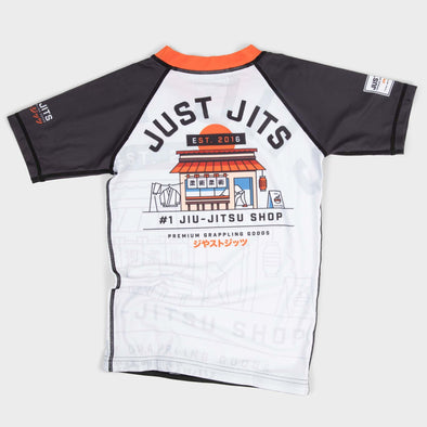 Just Jits Shop Short Sleeve Rashguard - White/Black - Just Jits