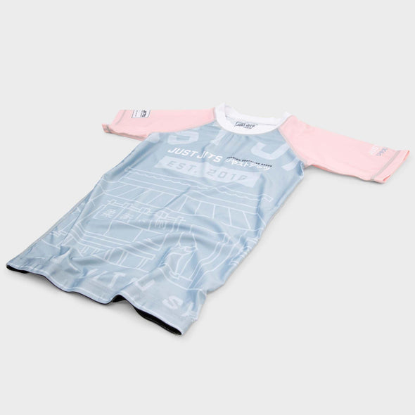 Just Jits Shop Short Sleeve Rashguard - Light Blue/Pink - Just Jits