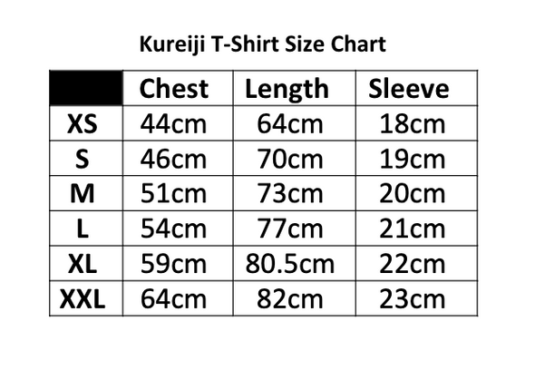 Kureiji Size Chart T-shirt