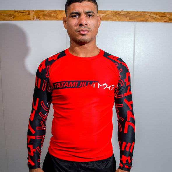Tatami Uncover Long Sleeve Rash Guard - Red - Just Jits