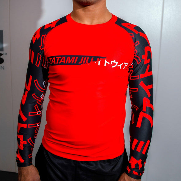 Tatami Uncover Long Sleeve Rash Guard - Red - Just Jits