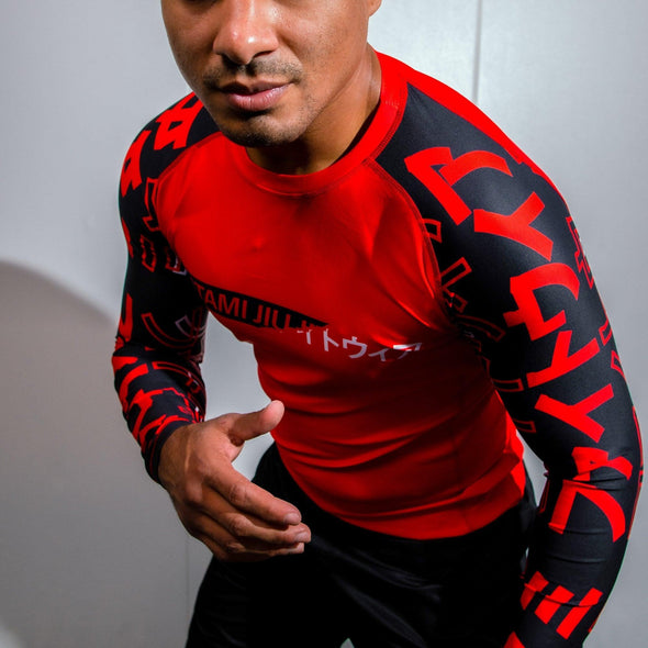 Tatami Uncover Long Sleeve Rash Guard - Red - Just Jits